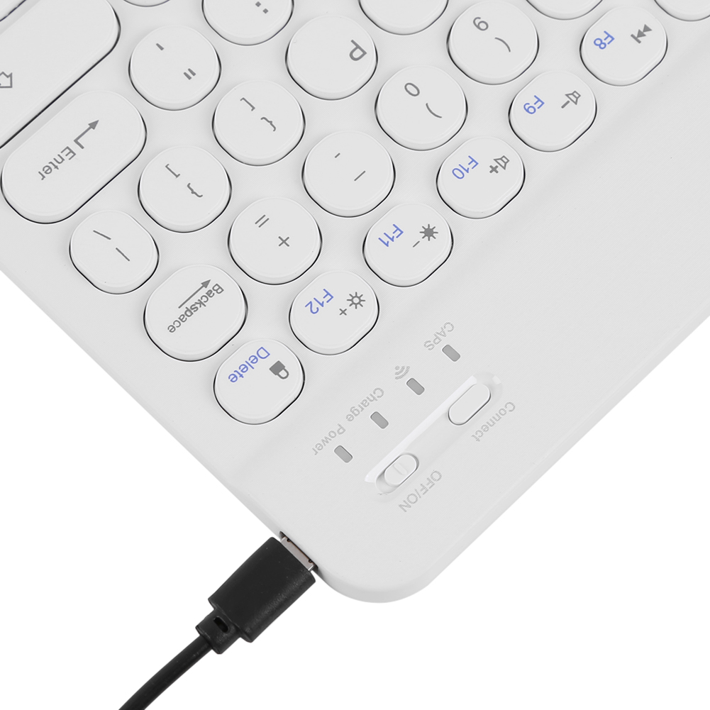 Phone Tablet Wireless Keyboard Wireless Bluetooth-compatible Multi Device Keyboard Round Keycaps for iOS Android PC