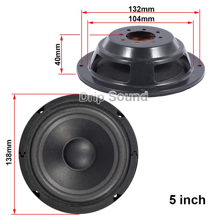 Altavoz pasivo de 4, 5, 6, 8 y 10 pulgadas, bocina de radiador, diafragma de Woofer, accesorios de reparación de bajos auxiliares, 2 uds.: 5 inch (138mm)