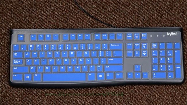 Wasserdichte Silikon Schreibtisch Tastatur Abdeckung Schutz Haut Für Logitech MK120 K120 Computer Staub Abdeckung Film: Blau
