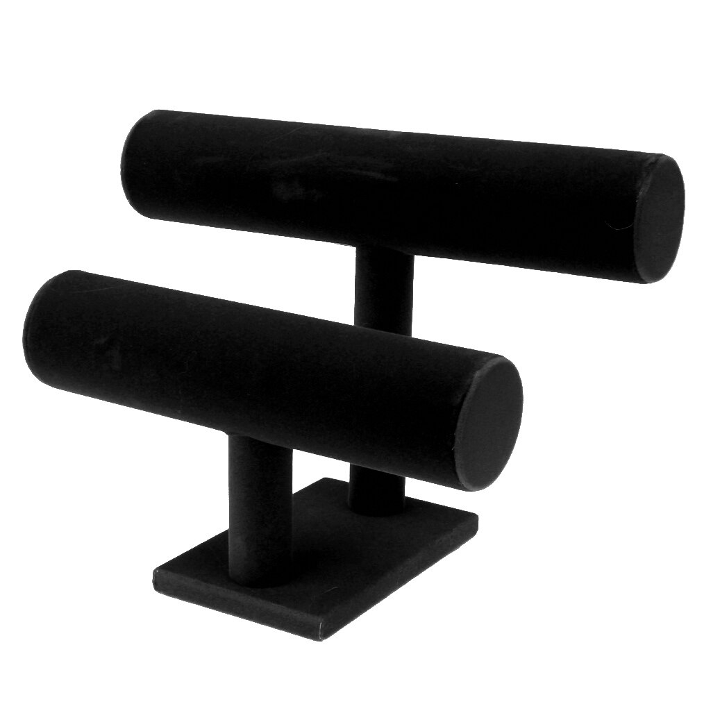 Bangle Chain Watch Holder/ Bracelet Necklace Rack Stand Jewelry Display Shelf/Velvet: Black