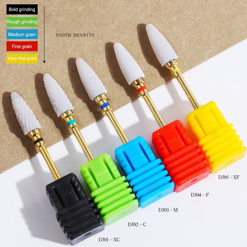 1PC Nail Cone Tip Ceramic Drill Bits Electric Cuticle Clean Rotary For Manicure Pedicure Grinding Head Sander Tool TSLM2