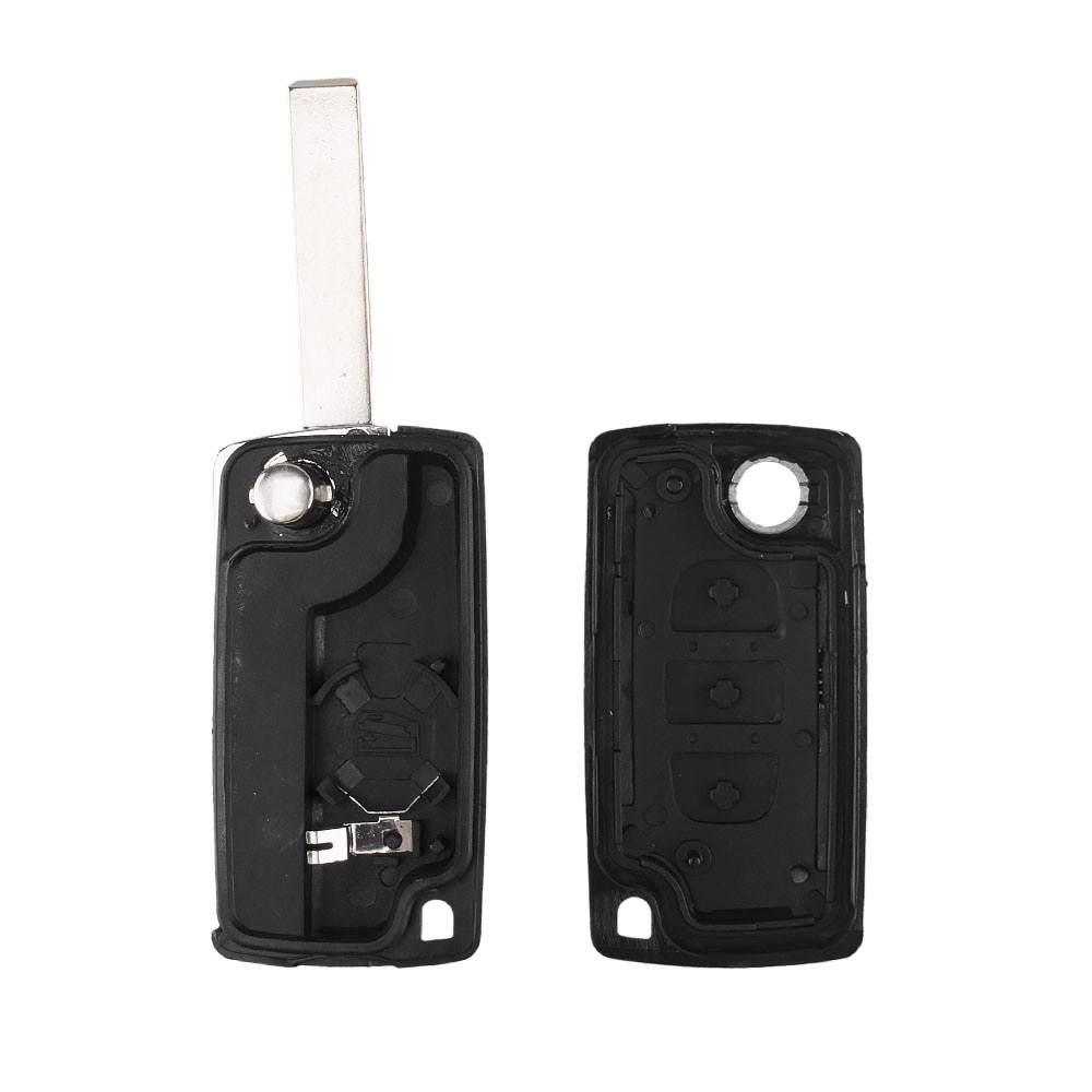 Keyyou 3 knapper ekstern nøkkel shell case fob for peugeot 207 208 307 308 408 partner  hu83 blad  ce0536