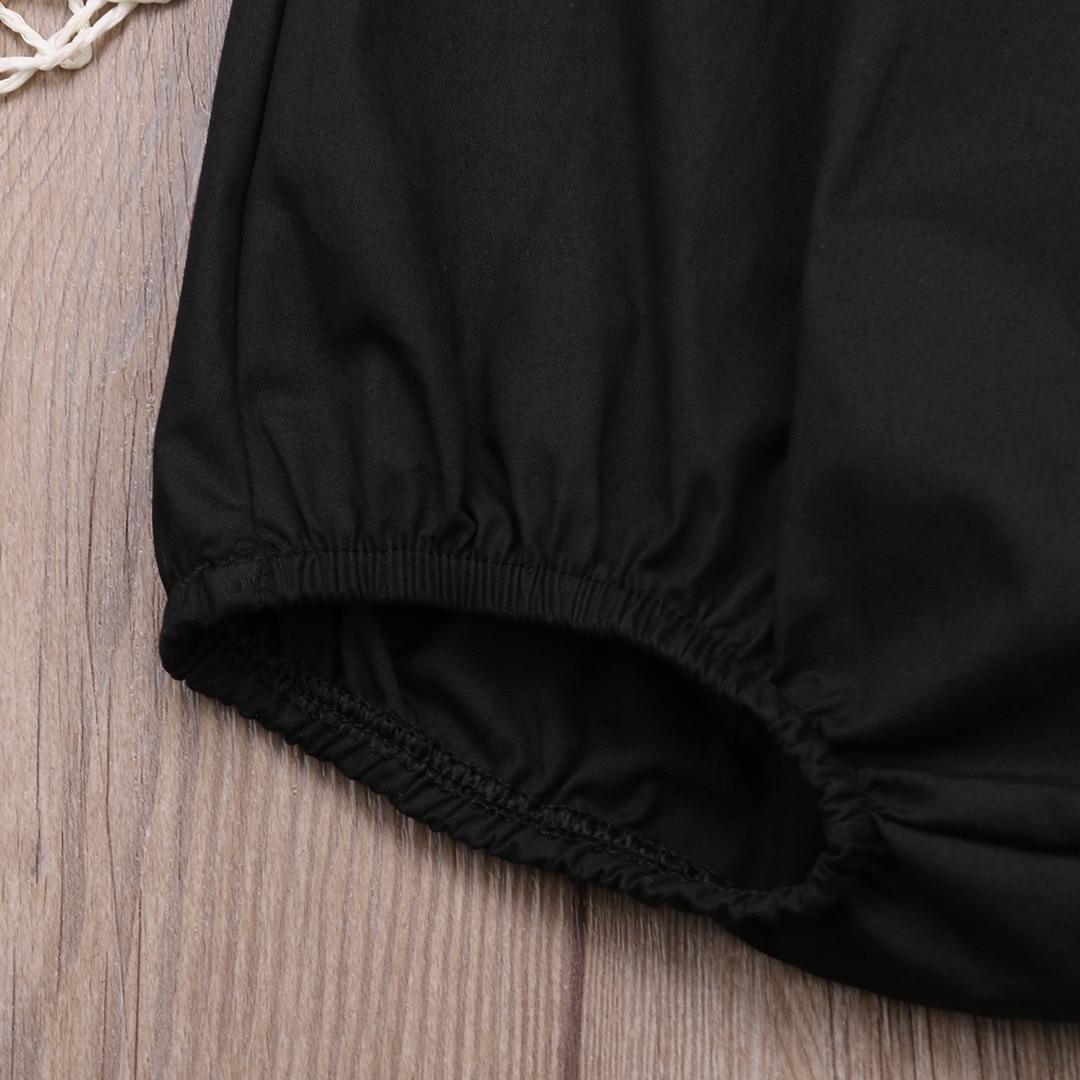 Afslappet flæser sort romper til børn baby pige tøj legetøj jumpsuit outfit soldragt 1 to 5 år