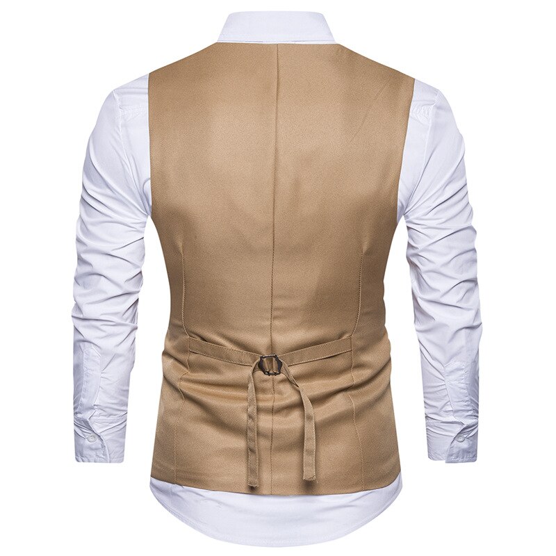 Heren formele tweed geruite double breasted vest retro slim fit colbert heren mouwloze zakelijke vesten geen overhemden