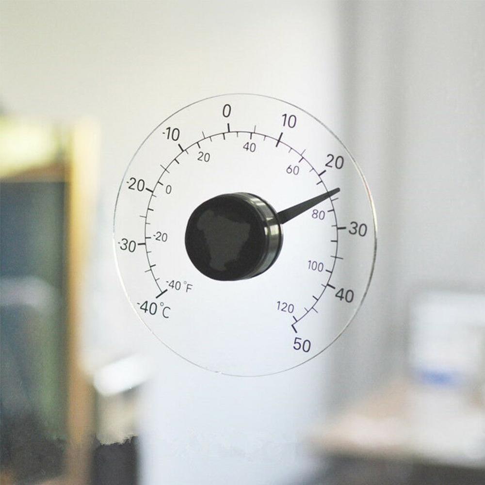 Cirkulært gennemsigtigt udendørs vindue termometer temperaturværktøj vejrstation  u3 u 5
