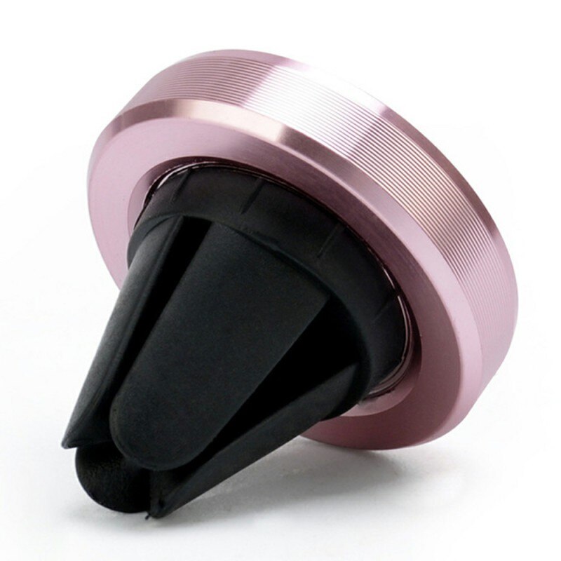 Luftventil holder mobiltelefon holder navigation magnetisk bilholder 360 metal mini magnet beslag smartphone stativ magnet holder: Lyserød