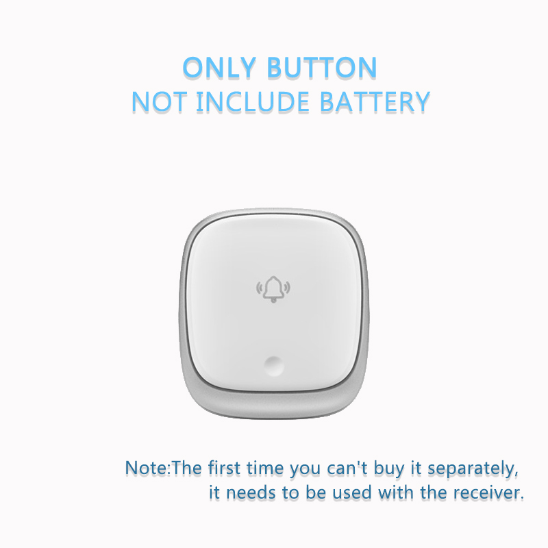 Colorful Wireless Doorbell Waterproof Self-powered Button 38 Chimes Outdoor House Door Bell Sets EU Plug-in No Battery Need: only black button