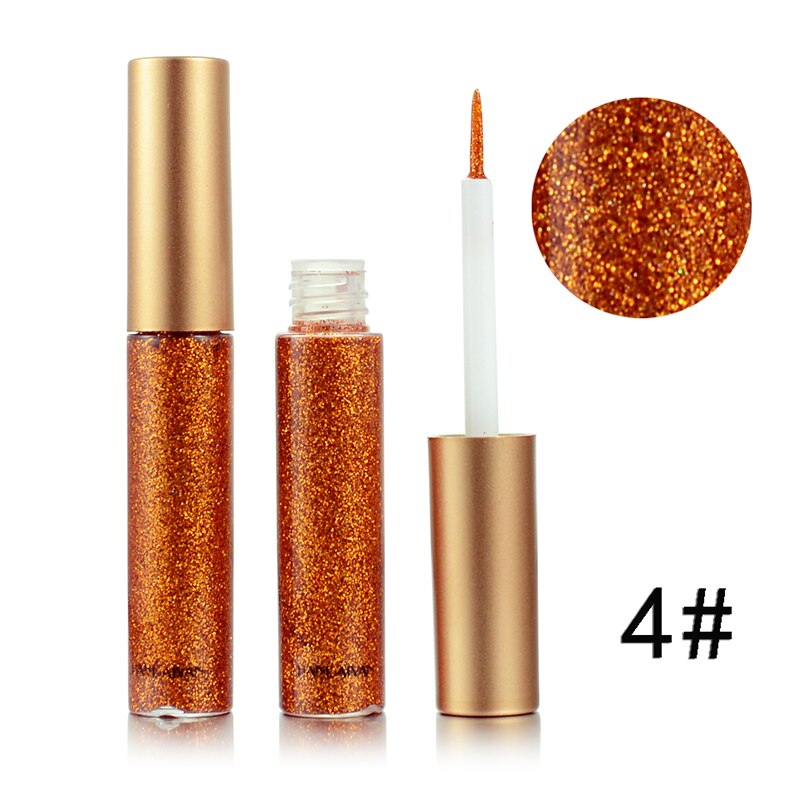 Handaiyan skinnende glitter flydende eyeliner blyant diamant shimmer eyeliner rosa guld farve eyeliner makeup til øjenkosmetik: 04