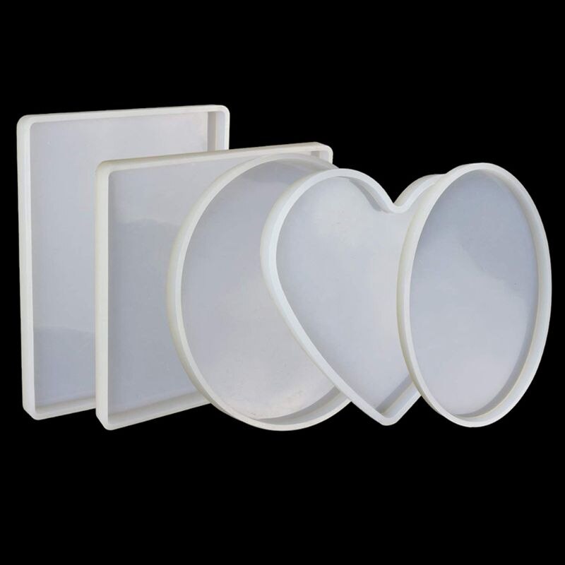 Silicone Resin Molds - Round, Square, Heart, Oval Shapes - Jewelry Making Tools Kit