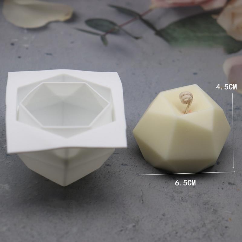 Silicone Kaars Maken Mold Geometrische 3D Vorm Resin Epoxy Cake Handgemaakte Diy Craft Mal Vorm Voor Kaarsen: 08
