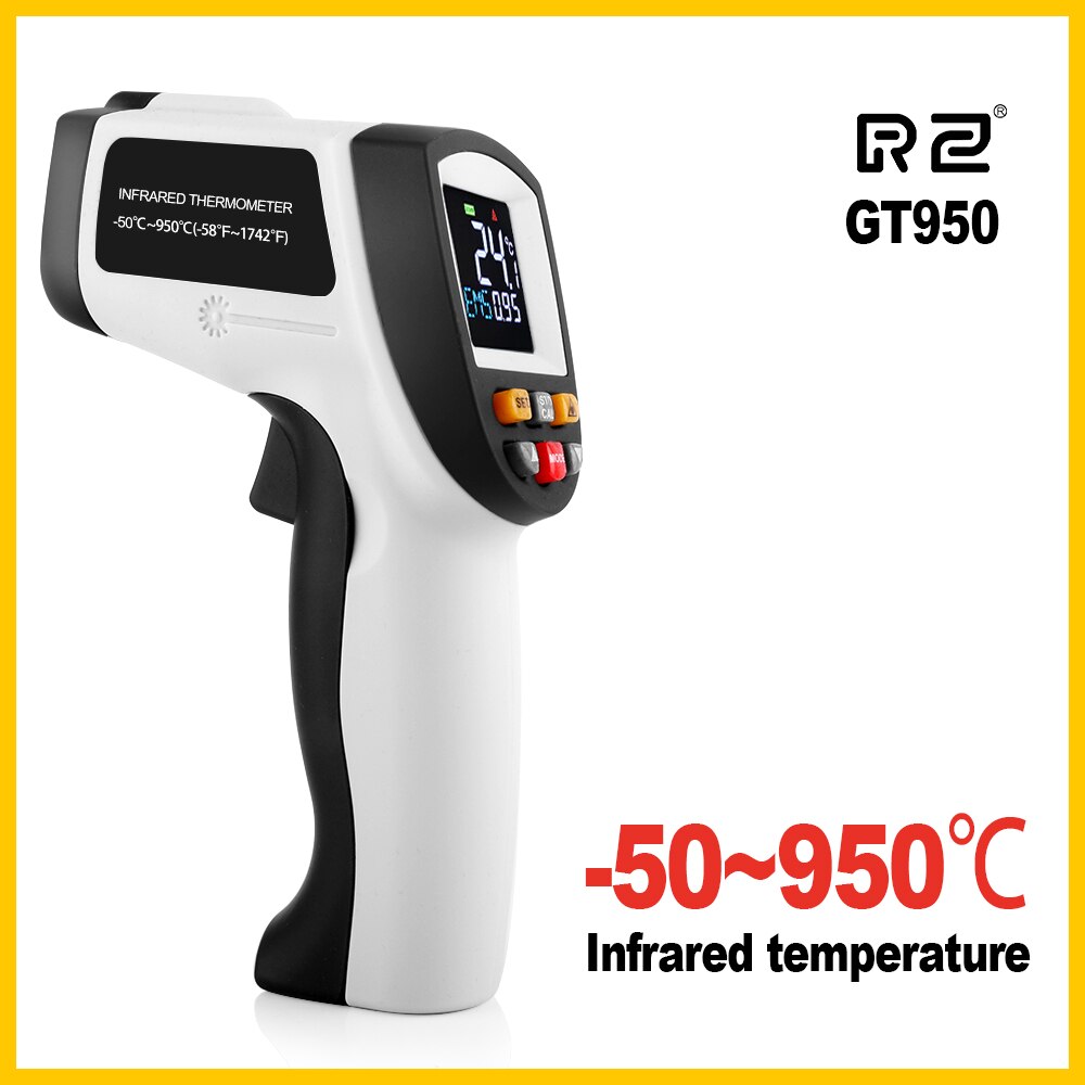 RZ Infrared thermometer thermal handheld digital electronic car temperature non-contact hygrometer Infrared thermometer: GT950