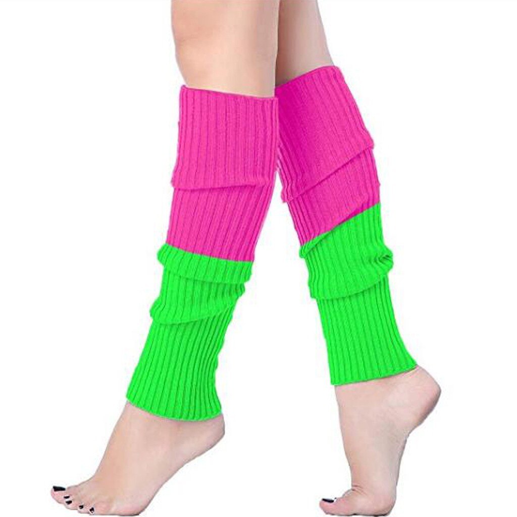 Leg Warmers Women Striped Boot Cuffs Gaiter Neon Sock Leg Para Tripe Tights Paw Slimmer Thigh High Leg Warmers Legwarmer