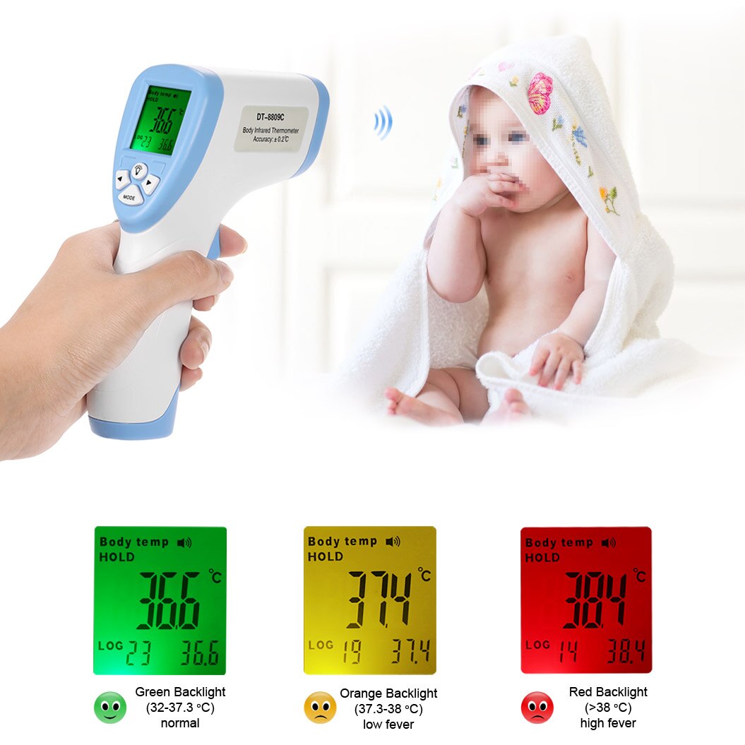 2020 bébé thermometre infrarouge numérique lcd mesure du corps frente não contato adulte corps fièvre ir enfants termometro
