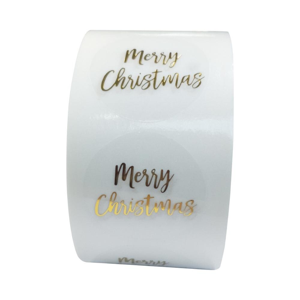 50-500pcs Clear Merry Christmas Stickers Thank You Card Box Package Label Sealing Stickers Wedding Decor Stationery Sticker