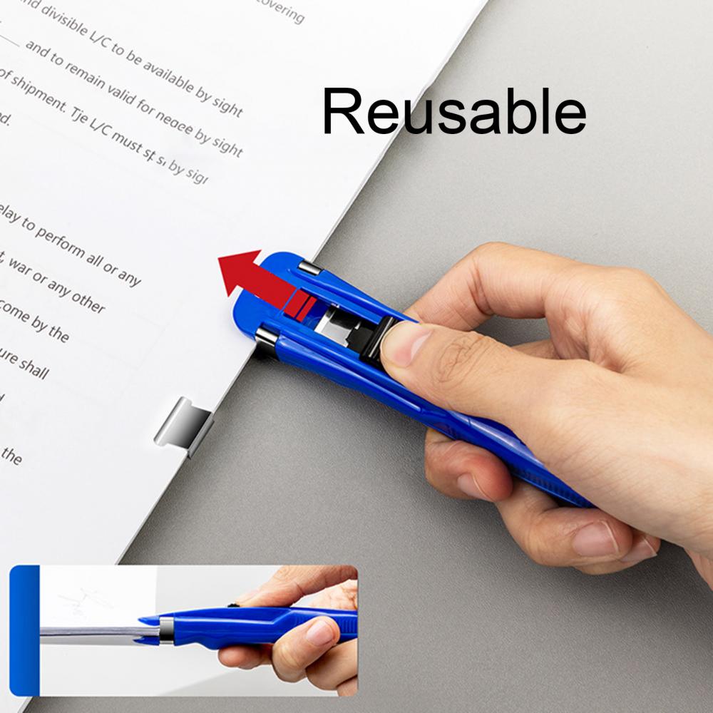 Reusable Fixed File Pusher Paper Clipper Dispenser School Clip Office Supplies