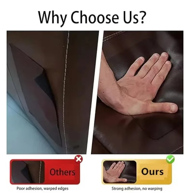 Zelfklevende reparatietape voor leer, geschikt voor banken, meubels, fauteuils en autostoelen. geavanceerde reparatieset voor pu-leer, sticker voor leer en stof.