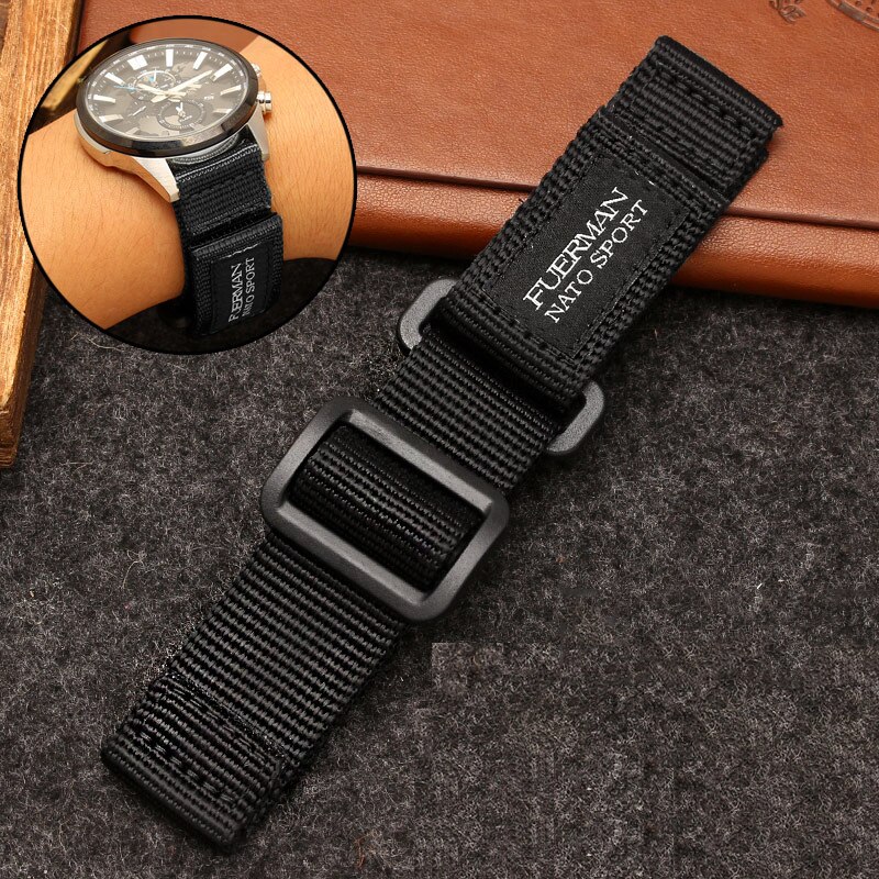 top de Nylon de la OTAN correa de reloj para S-eiko n° 5 007 serie deporte correa de reloj 20mm, 22mm, 24mm de la OTAN reloj banda: black / 20 mm