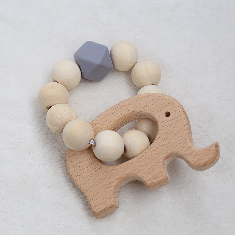 Baby bijtring Pasgeboren Chewable Verpleging speelgoed Baby Bijtring Armband Kettingen houten decoratie Natuurlijke stop Zuigen Duim YZL021: YZL021F