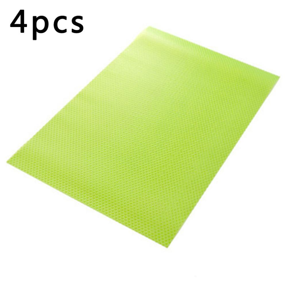 4 Pcs Easy Clean Antibacterial Cabinet Pad Refrigerator Pad Anti-oil Anti-frost Antifouling Mildew Moisture Pad Liner Mat: fruit green