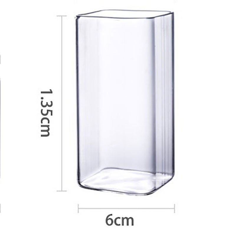 1/2/4Pcs Transparent Temperature Resistant Square Glass Tea Milk Cup Water Milk Juice Simple Juice Cup Dessert Cup Durable: 380ml / 1pcs