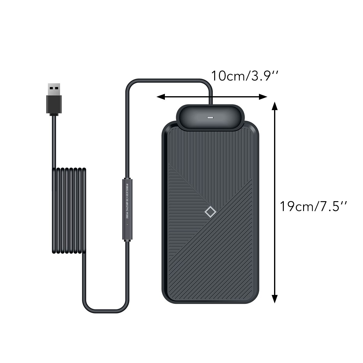 Base de carga inalámbrica 10W Qi para teléfono de coche soporte de carga rápida alfombrilla antideslizante de silicona para AirPods 1/2/Pro para iPhone 11