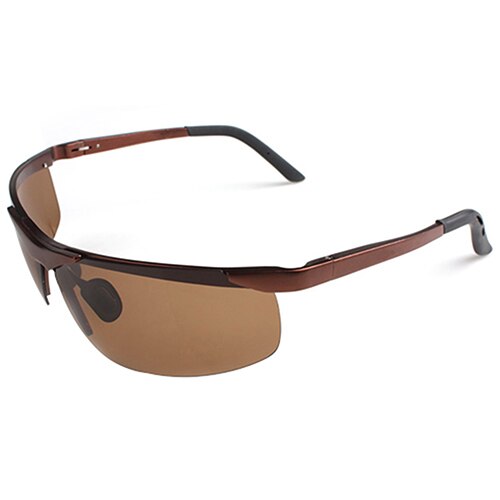 Men's Cool Police Metal Frame Polarized Sunglasses Driving Glasses: Bruin