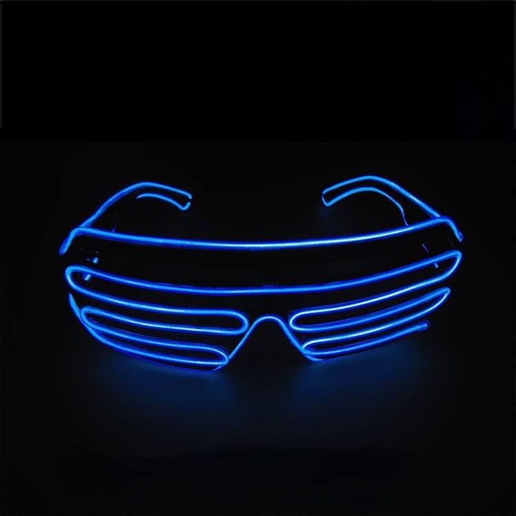 LED Luminous Glasses Halloween Glowing Neon Christmas Party Bril Flashing Light Glow Sunglasses Glass Festival Supplies Costumes: Blue