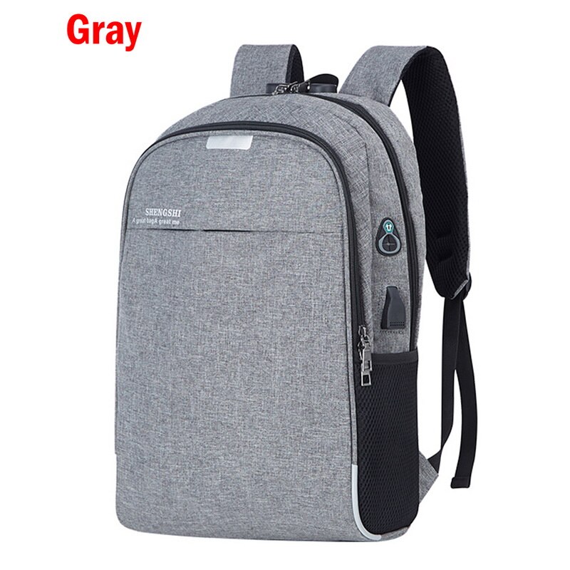 Laptop Backpack Men USB Charging 15.6 inch Anti Theft Backpack Male School Bags For Teenage College Travel Backpack: gray