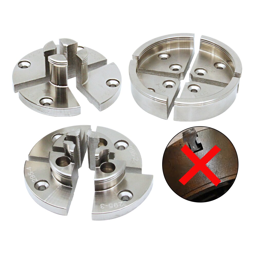 Chrome Plated Step Round Pin Jaw Set Woodworking Turning Accessories for 100mm 4-Jaw Self Centering Wood Lathe Scroll Chuck