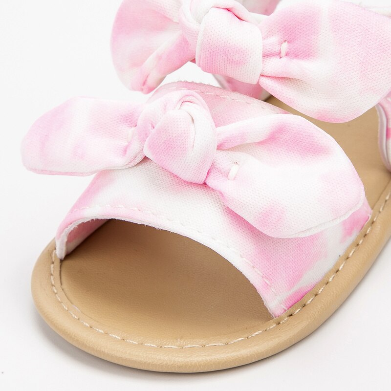 Kidsun Mode Sandalen Baby Girl Leuke Strik Prinses Schoenen Peuter Baby Platte Zachte Zool Zomer Sandalen Non-slip 2 Kleuren