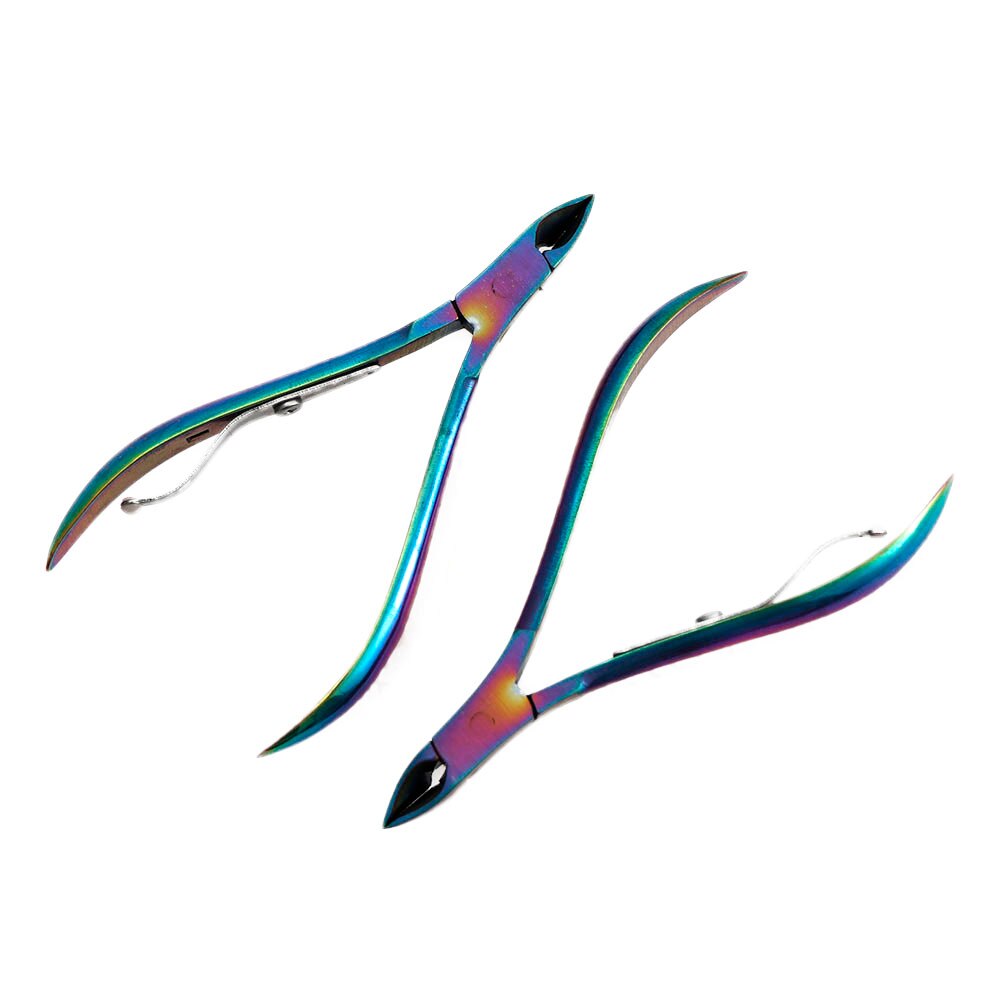 Nagelband sax rostfritt stål nyptag klippare död hud remover sax regnbåge metall nagelkonst manikyr pedikyr verktyg