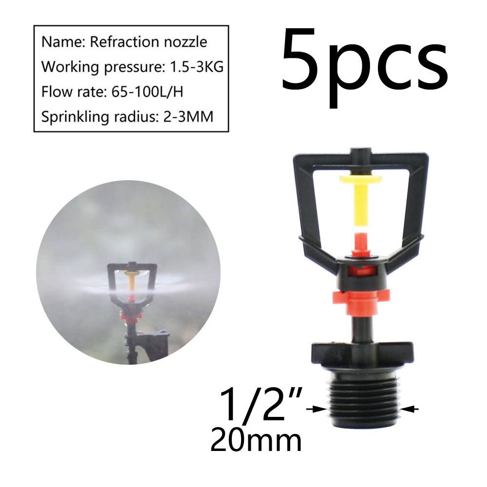 Drip Irrigation Watering Sprinkler Dripper Greenhouse Garden Adjustable Mist Emitters Stake Micro Spray Rotating Nozzle: S