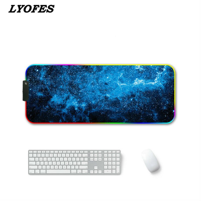 RGB Gaming Mouse Pad Large XXL Rubber Mat RGB Colorful LED Lighting Gaming Mouse Pad for PC Computer: 300x800x3mm 07