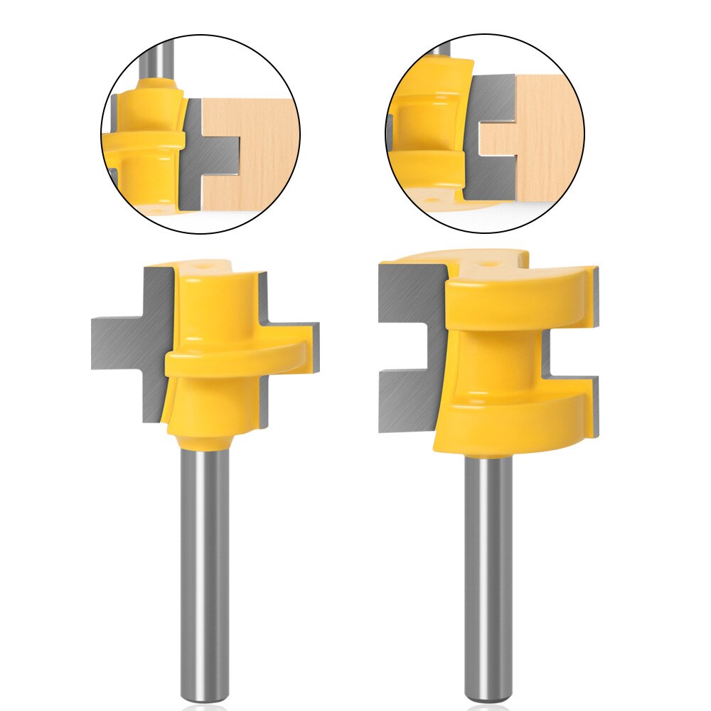 2 stk 1/4 &quot; 6mm 8mm skaft overfræser bits t-slids firkantet tand tap bit fræser fræser udskæring fræser bits til træbearbejdningsværktøj