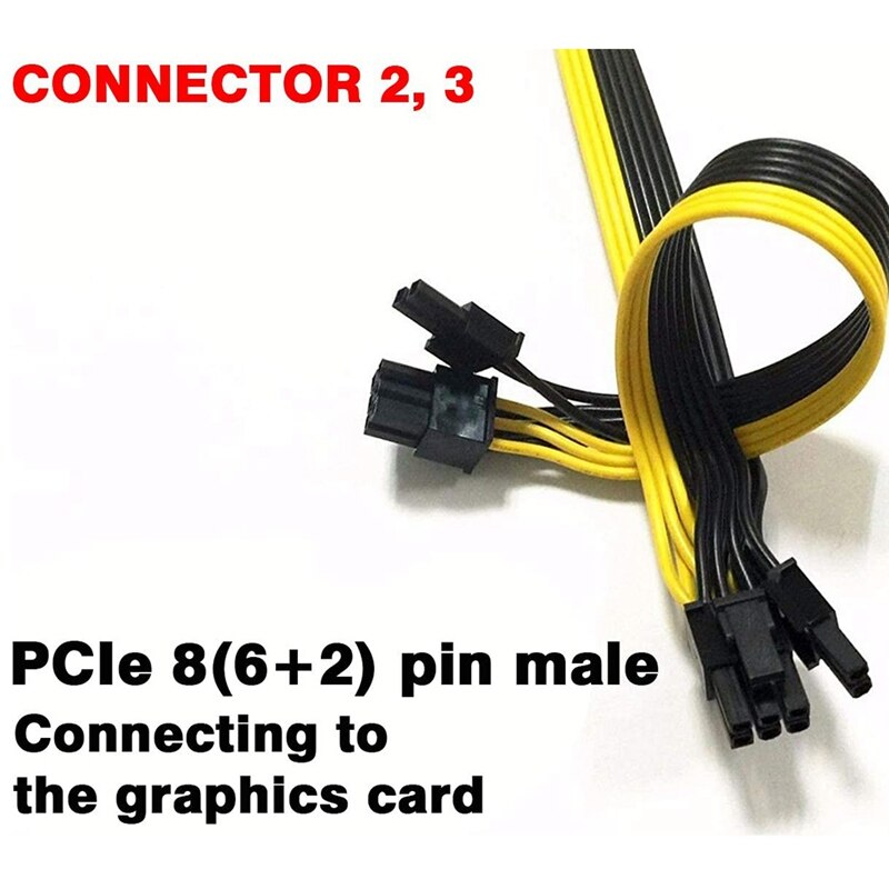 5Stck ATX 8 Stift Stecker auf Dual PCIe 8(6 + 2) Stift männlich Energie Adapter Kabel Nur für Corsair Modulare Netzteil 60cm + 20cm