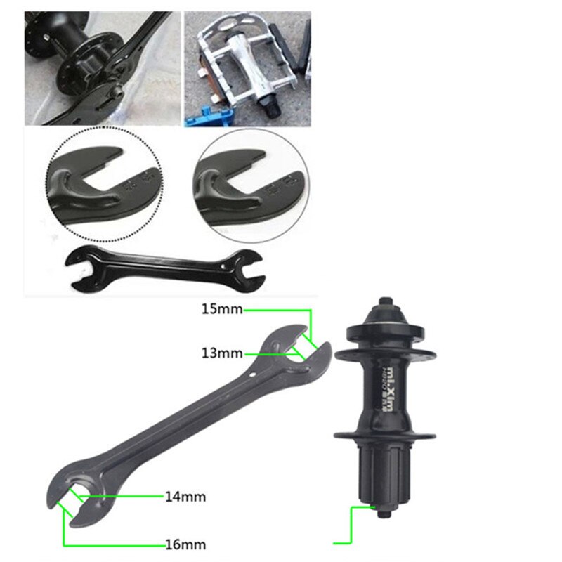 13/15mm + 14/16mm Cycle Bike Bicycle Steel Bike Cycle Head Open End Axle Hub Cone Wrench Spanner Bicycle Repair Tool
