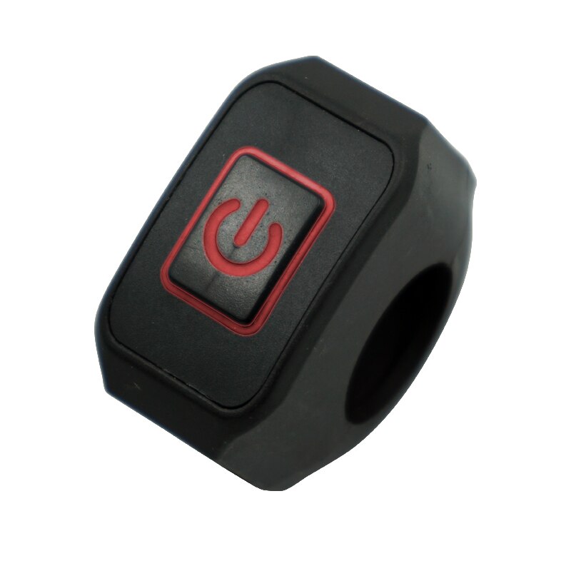 22mm 7/8'' Motorcycle Handlebar Switch Momentry Buttton For Electric Star Kill Waterproof Control Switch Button with LED light: Red Light