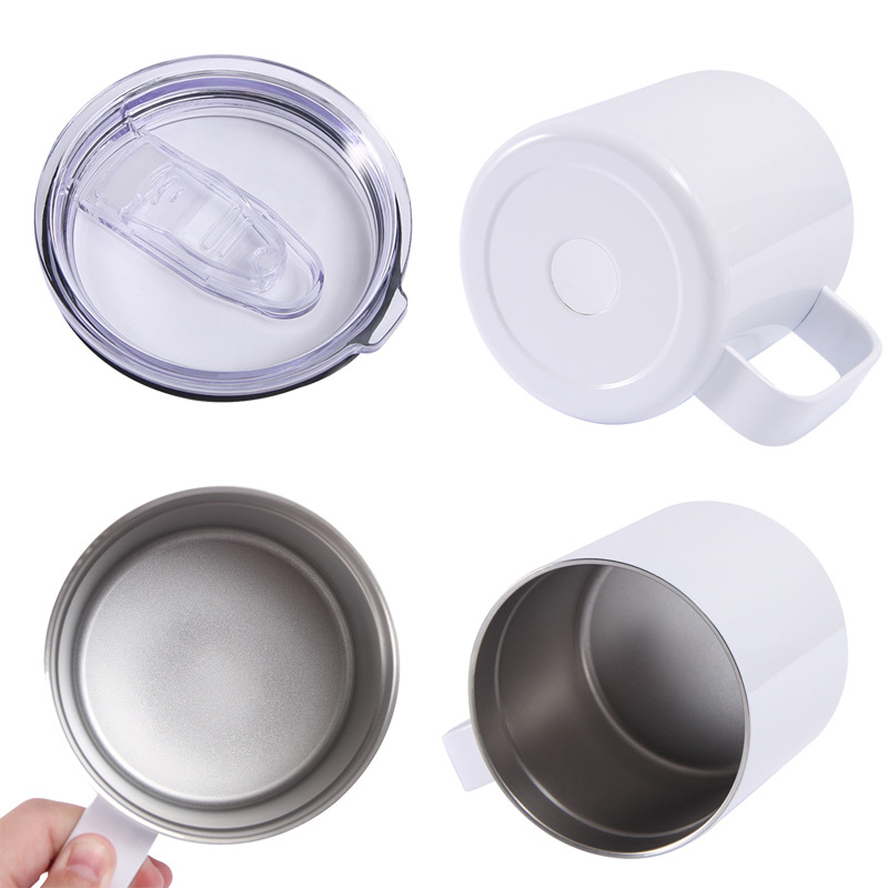 Nueva taza de café de acero inoxidable de doble pared, taza de té de 12oz y 16oz, 350ml, 450ml, termo aislado, tazas al vacío con mango