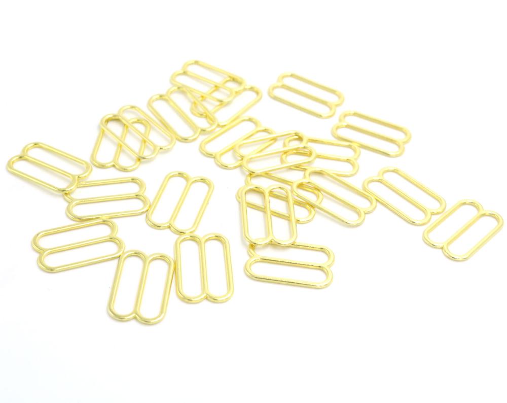500 stuks maat 20mm gouden en zilveren metalen bh-bandverstellers: Goud