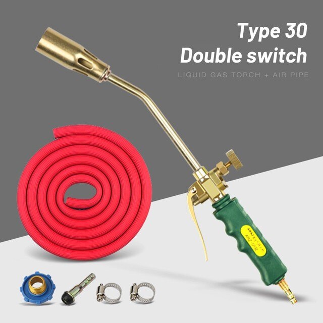 Chalumeau Turbo de plomberie, 30/35/50mm, placage de cuivre, gaz liquéfié, avec tuyau de soudure, soudage au Propane pour la trempe, soudage d&#39;entretien: 30mm double switch