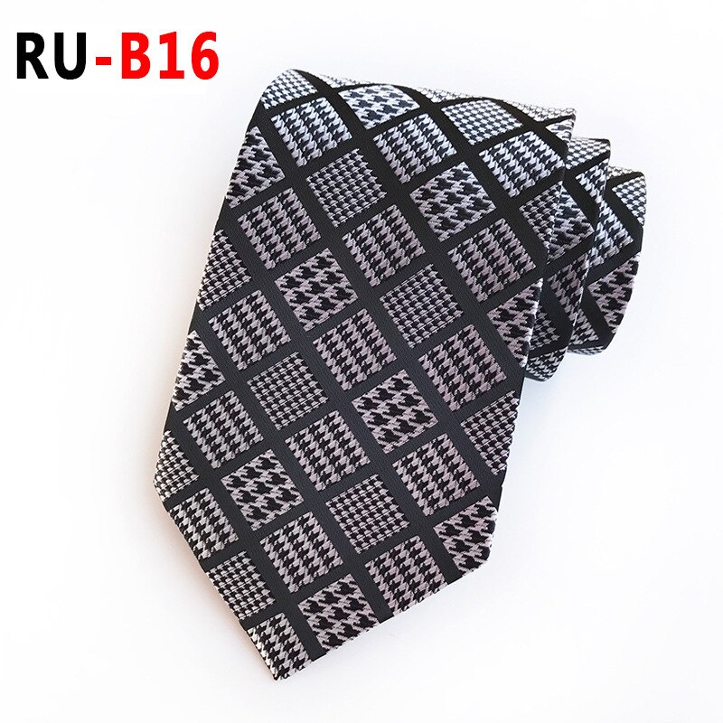 Silk Jacquard 8 cm Plaid Tie Suit Business Tie: RU-B16