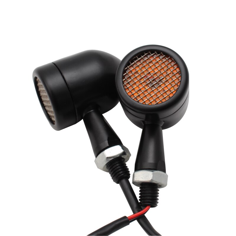 Indicador de señal de giro LED para motocicleta, luz trasera de freno, intermitente Universal de 10mm para Harley Sportster XL1200 883 Softail: 2pcs Black