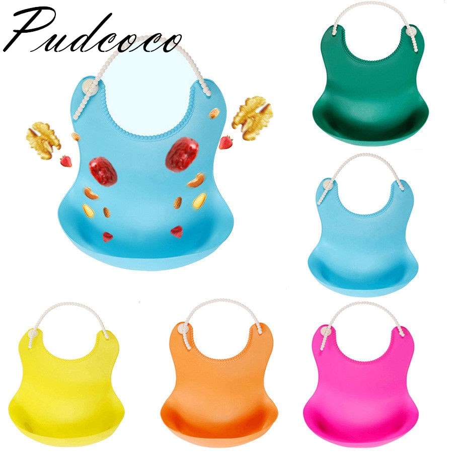 Pudcoco bavoir en Silicone souple étanche | Tout , mignon bébé bavoir imperméable à l'eau, Saliva gouttes déjeuner pour enfant