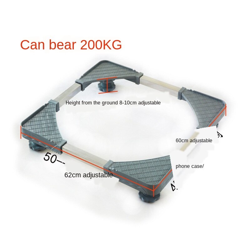 Universal Washing Machine Base with Pulley Brake Lifting Stainless Steel Washing Machine Refrigerator Mobile Base Bracket