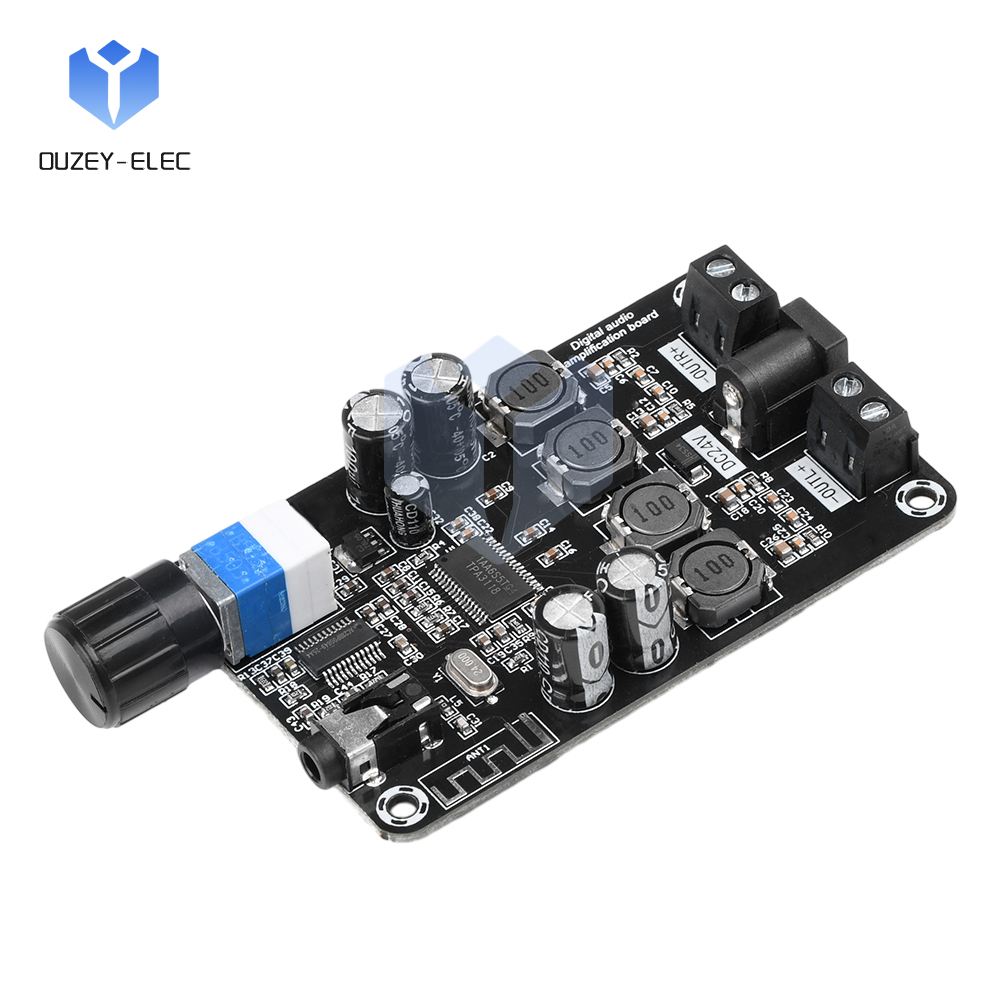 DC12~24V Class D Amplifier Bluetooth 5.0 Digital Amplifier Volume Adjustable 50W*2 Stereo TPA3118D2 Amplifier Module