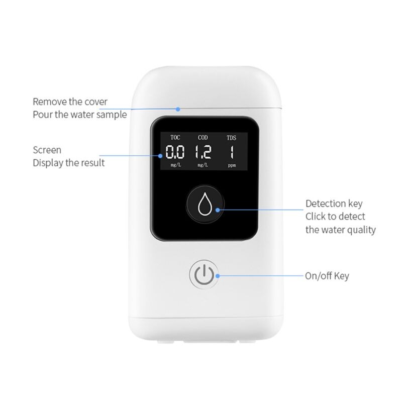 3 In 1 Digital LCD High Accuracy TOC COD TDS Water Purity Tester Meter Household Travel