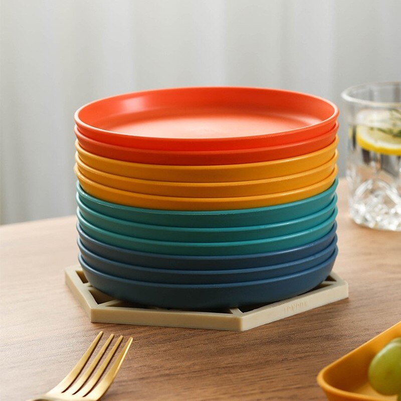 6 Inch Huishoudelijke Diner Platen Macron Servies Gerechten Eenvoudige Snoep Snacks Plaat Voor Voedsel Taart Lade Keuken Benodigdheden Accessoires