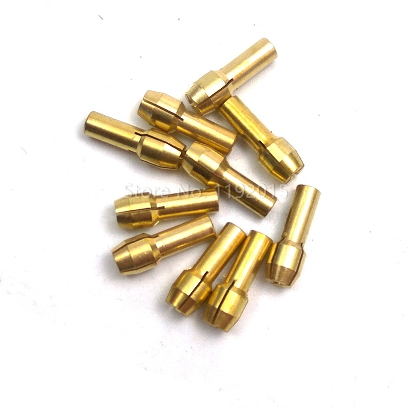 10 pièces 0.5mm-3.2mm laiton pince Mini perceuse mandrin pour Dremel perceuse rotative écrou de blocage outil meuleuse électrique mandrin en cuivre 4.3mm 4.8mm