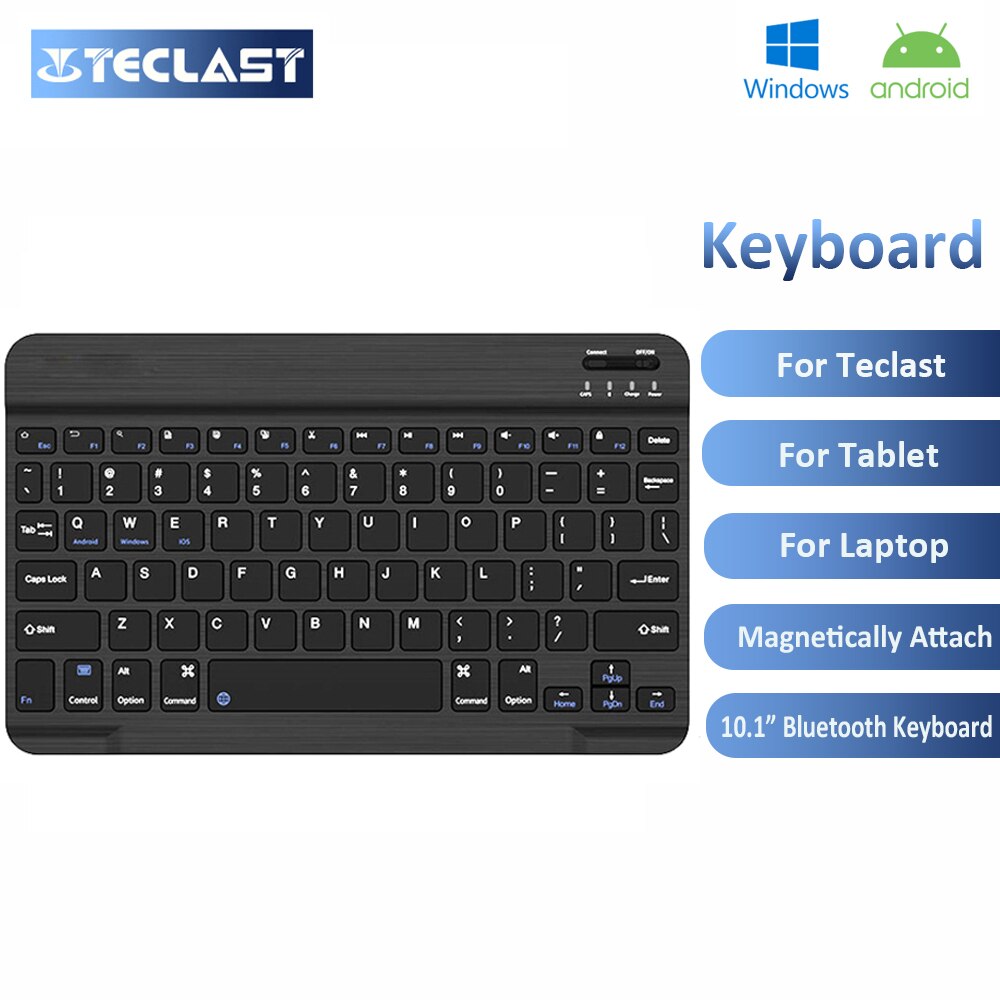 10.1 Inch Bluetooth Wireless Keyboard Voor Teclast Tabletten Laptops Engels Toetsenbord Oplaadbare Voor Android Ios Windows System