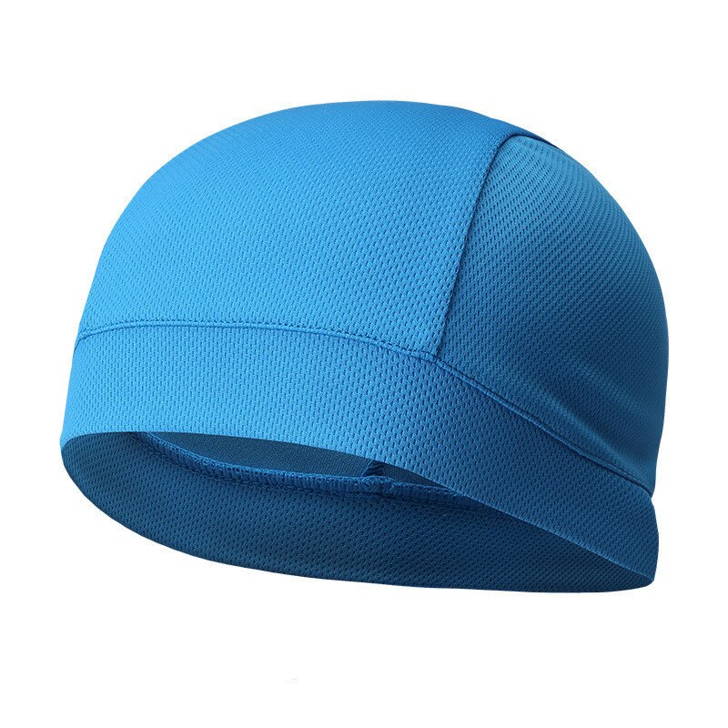 Mænd kvinder cykel hætter åndbar hurtig-tør hat ensfarvet polyester fiber sport løb hue en størrelse: Blå